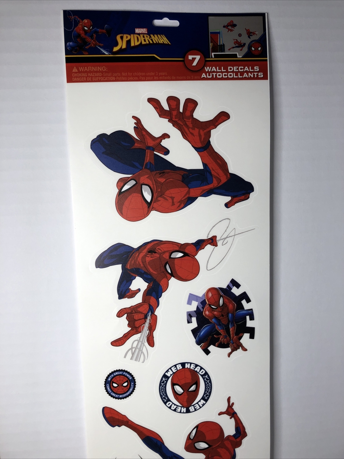 Spider-Man Wall Decals Removable & Repositionable Marvel Made in USA