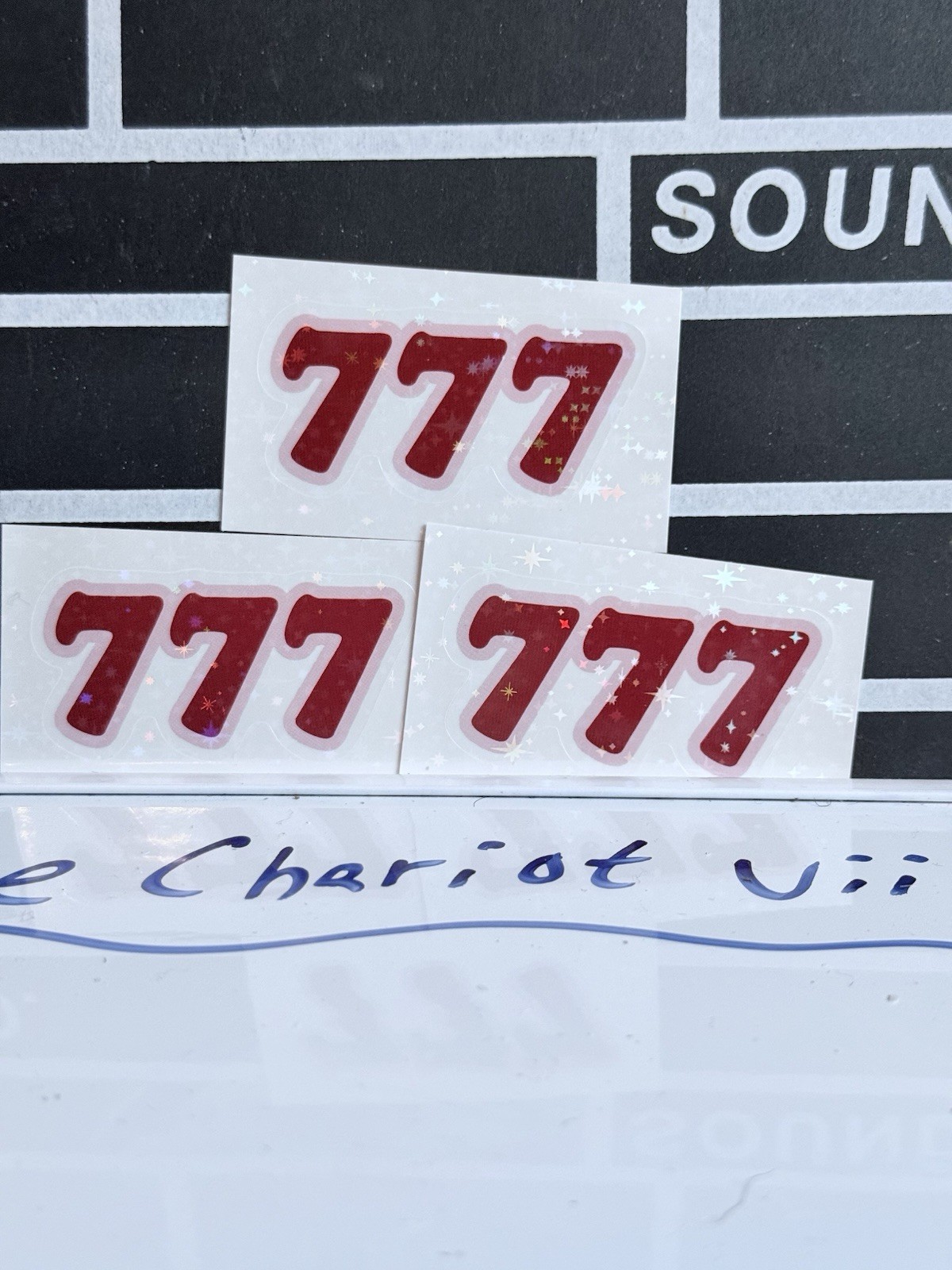 Lucky Red 777 Sticker Small Size Car Sticker 1pc