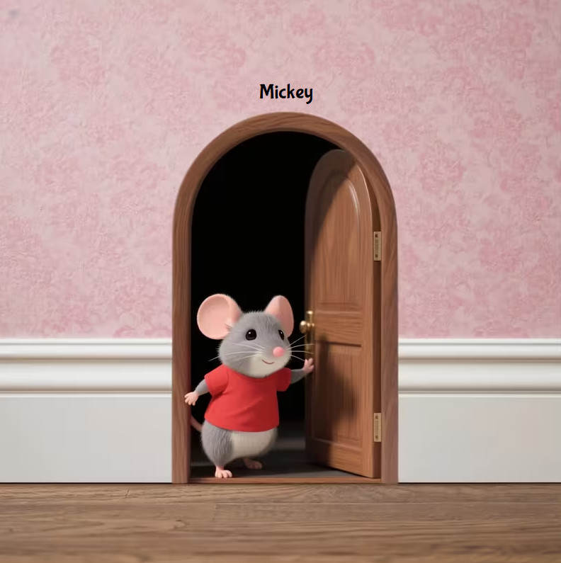 Cute Little Mouse Sticker – Mickey & Gus Removable Waterproof Matte Decal 4" x 2