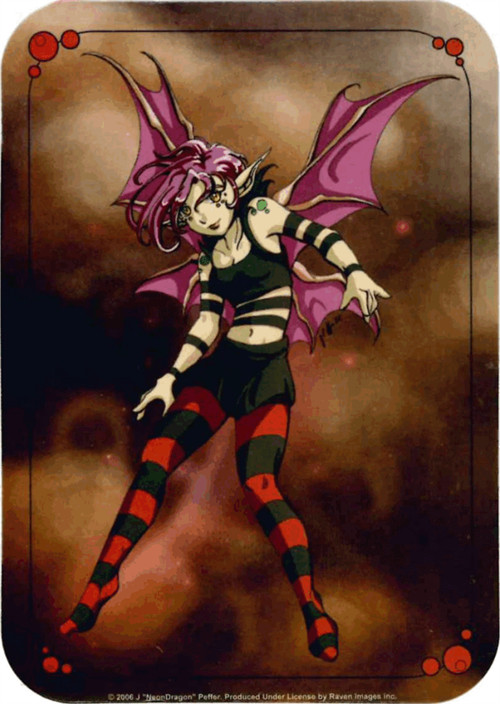 Neon Dragon – Punk Pixie Fairy Sticker – 2 1/2" X 3 3/4"