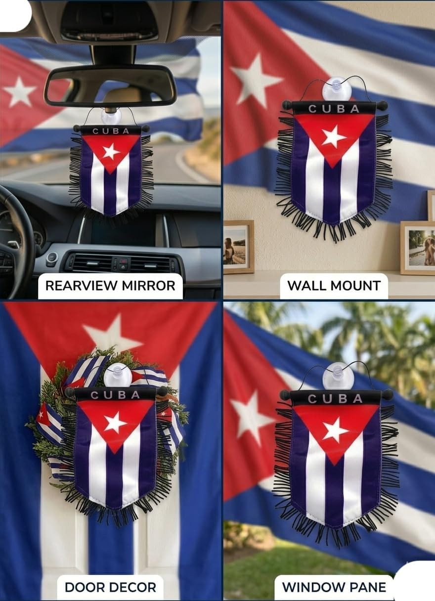 Cuban Flag for Cars Home Cuba Car Flag Bandera Cubana Cubano Cars Flags Haning R