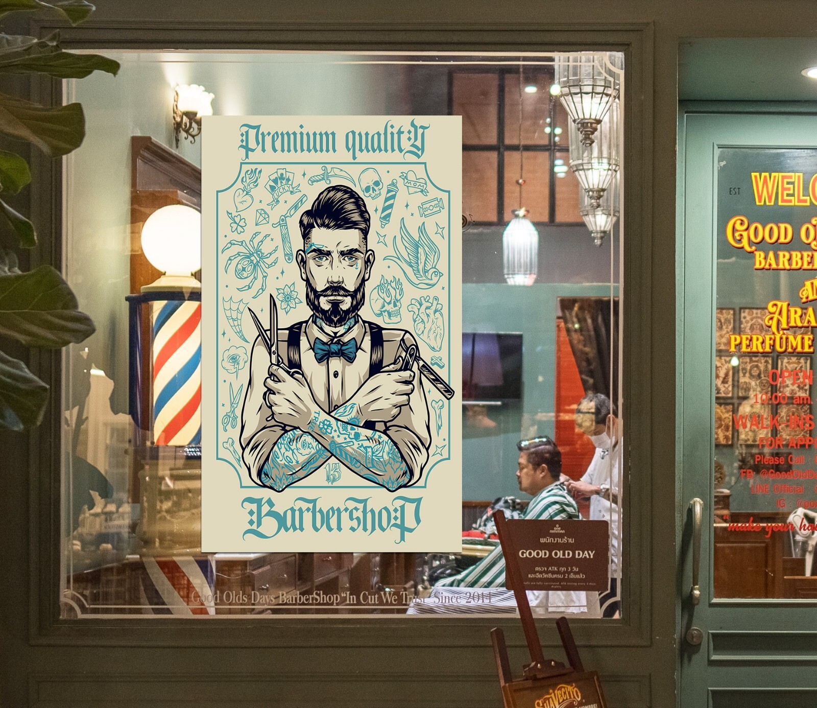 3D Man Hair Cut A1350 Barber Shop Window Stickers Vinyl Wallpaper Wall Murals Am