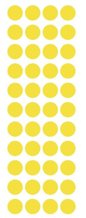 3/4" Light Yellow Round Label Dots Stickers Color Coding Inventory 3/4 Inch Dot