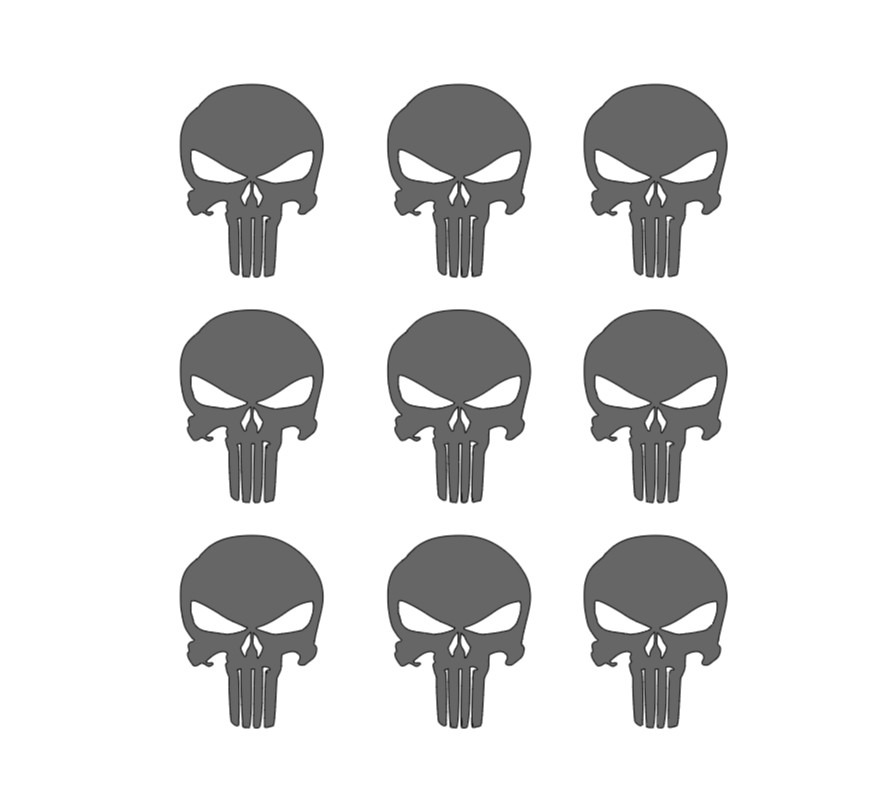 (9) The Punisher Skull Vinyl Decals Phone Helmet Gun Mag 1" 2" 3" Stickers