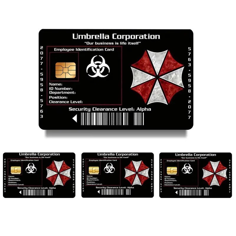 Racoon City Inspired Sticker Resident EVil Umbrella Corporation Credit Card Skin