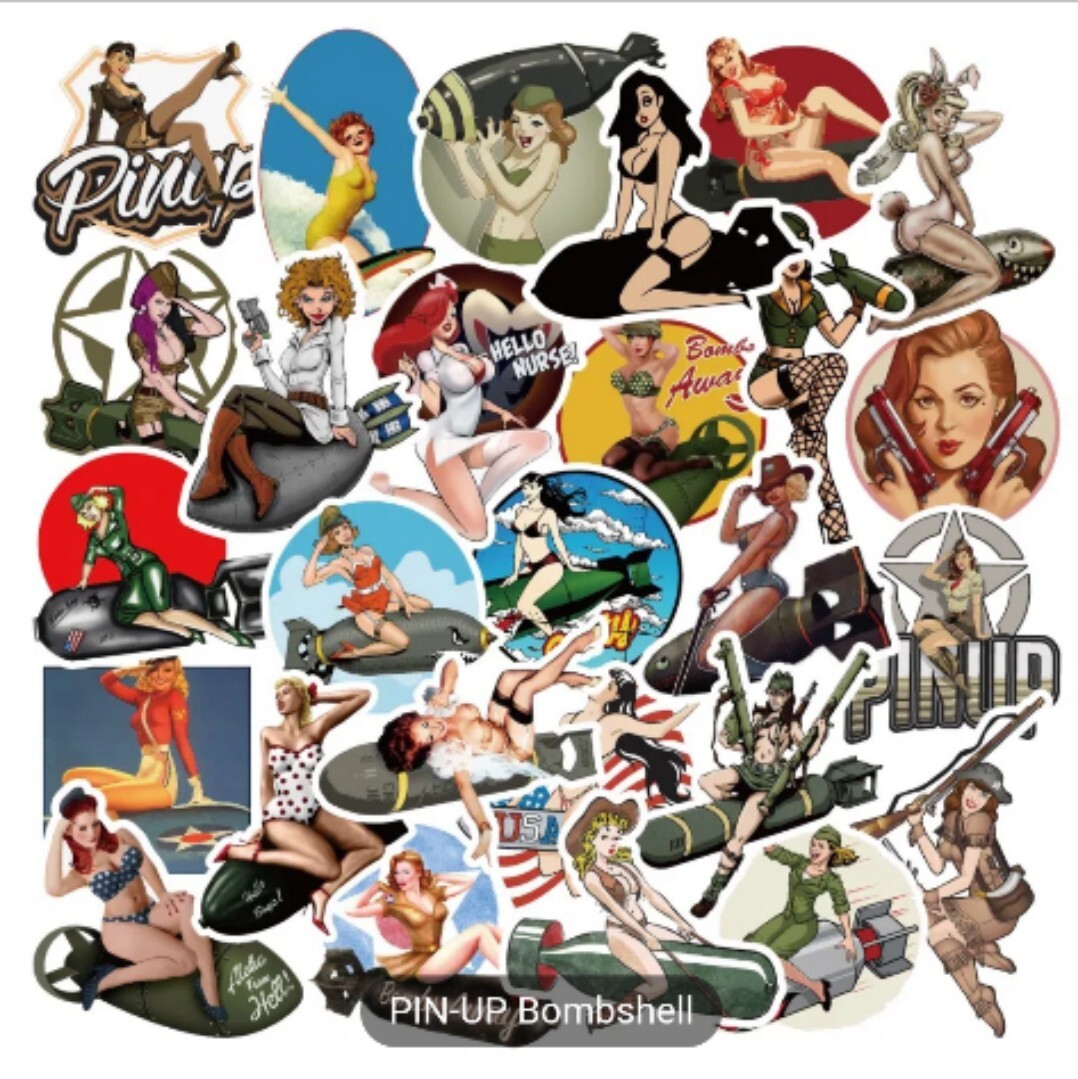 20 PCS Pin-Up Girls Bombshell Retro Stickers BRAND NEW