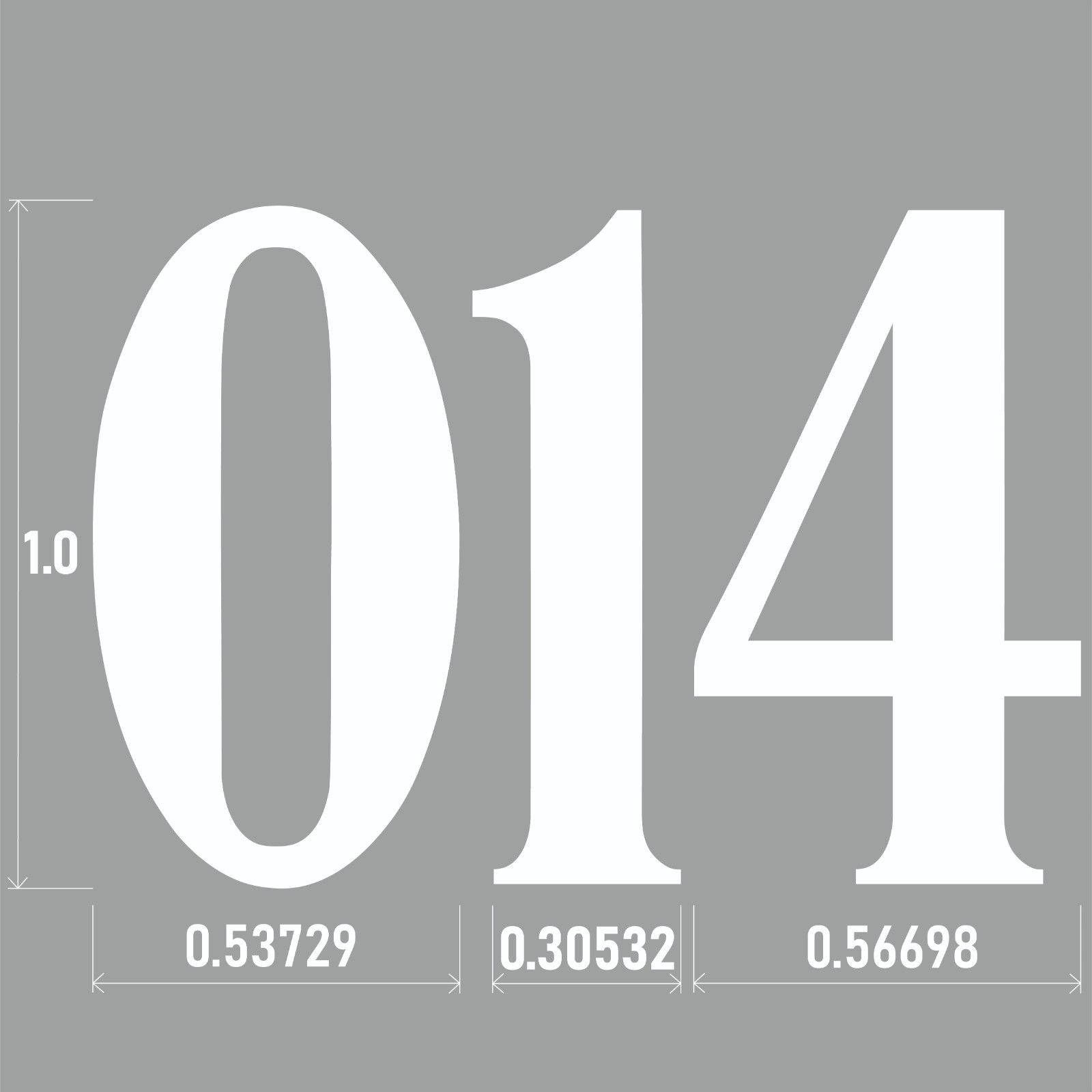 0-9 7-32" Test Book Font Vinyl Die Cut Decal Numbers (White), 6Yrs Outdoor Film