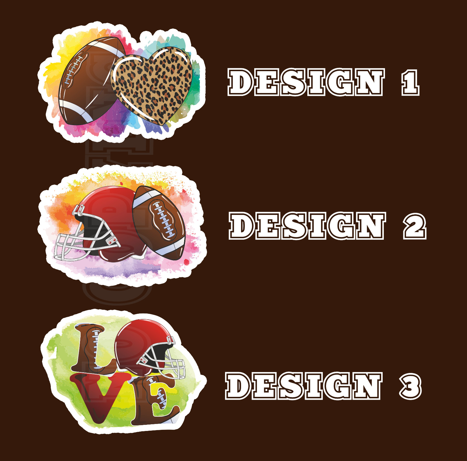 Football Vinyl Stickers Multiple Sizes Colorful Stickers For Any Smooth Surface