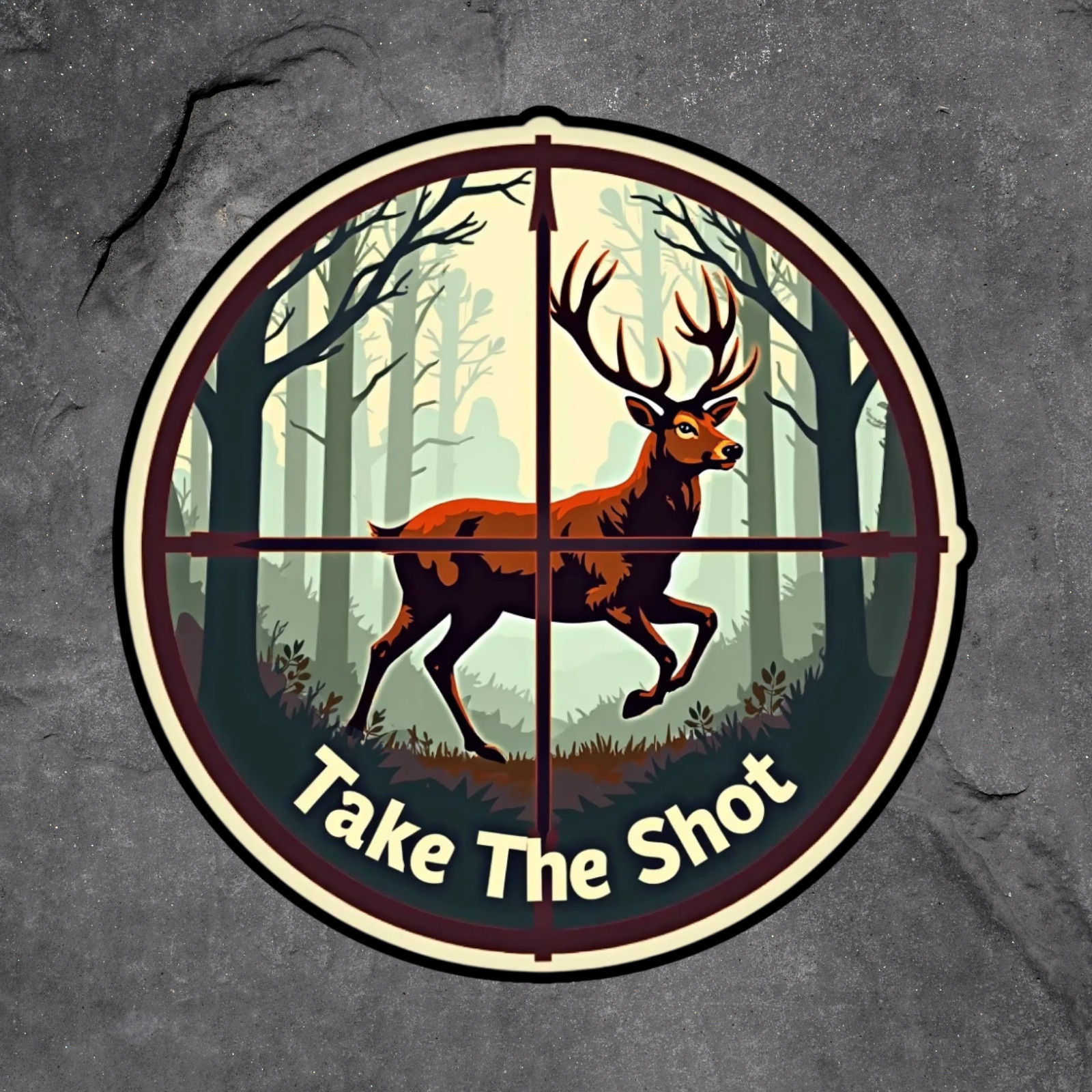 Hunting Sticker Vinyl Decal Take the Shot Deer Target Buck Hunter