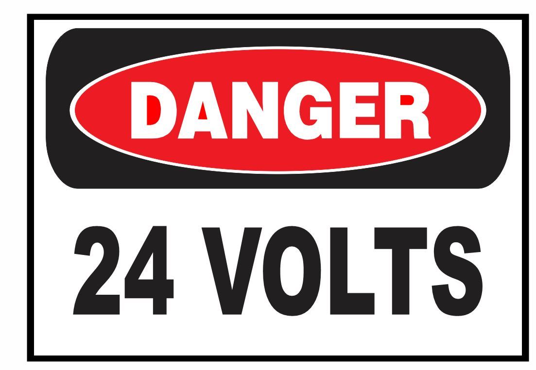 Danger 24 Volts Sticker Decal D3028