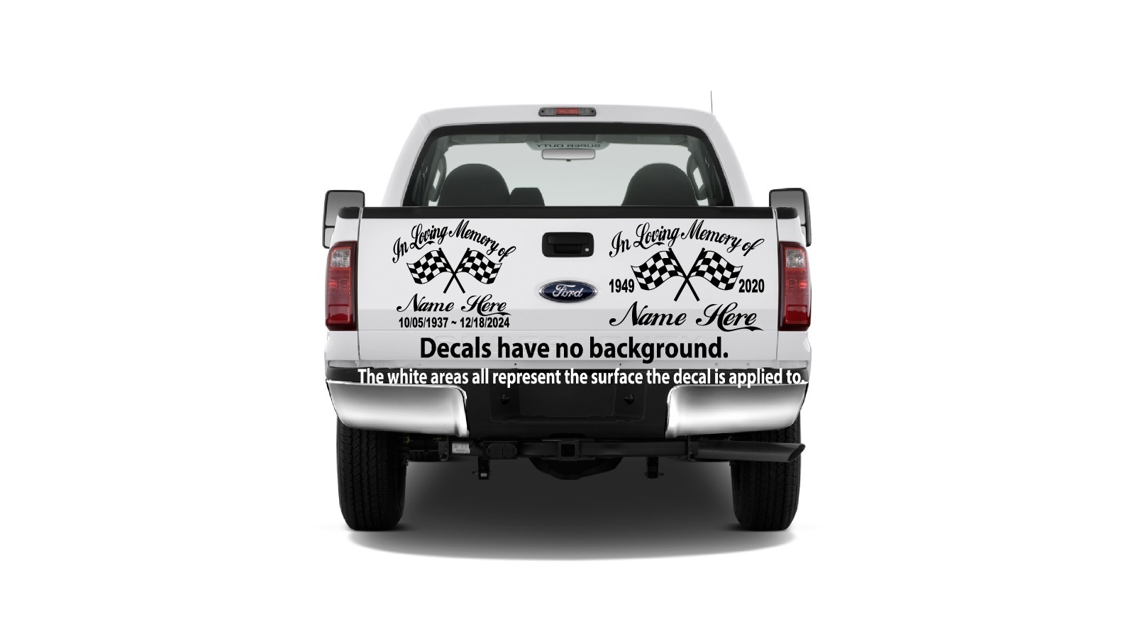 In Loving Memory Decal Car Racing Checkered Flag Personalized Car Vinyl Sticker