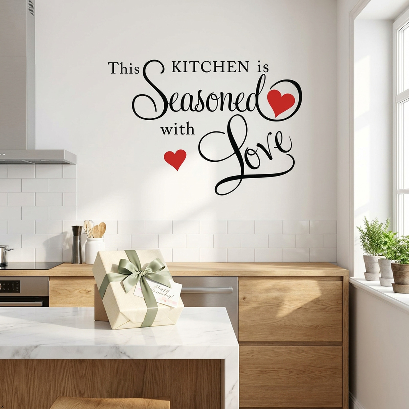Picniva This Kitchen is Seasoned with Love Sticker Wall Decals Home Art Decor