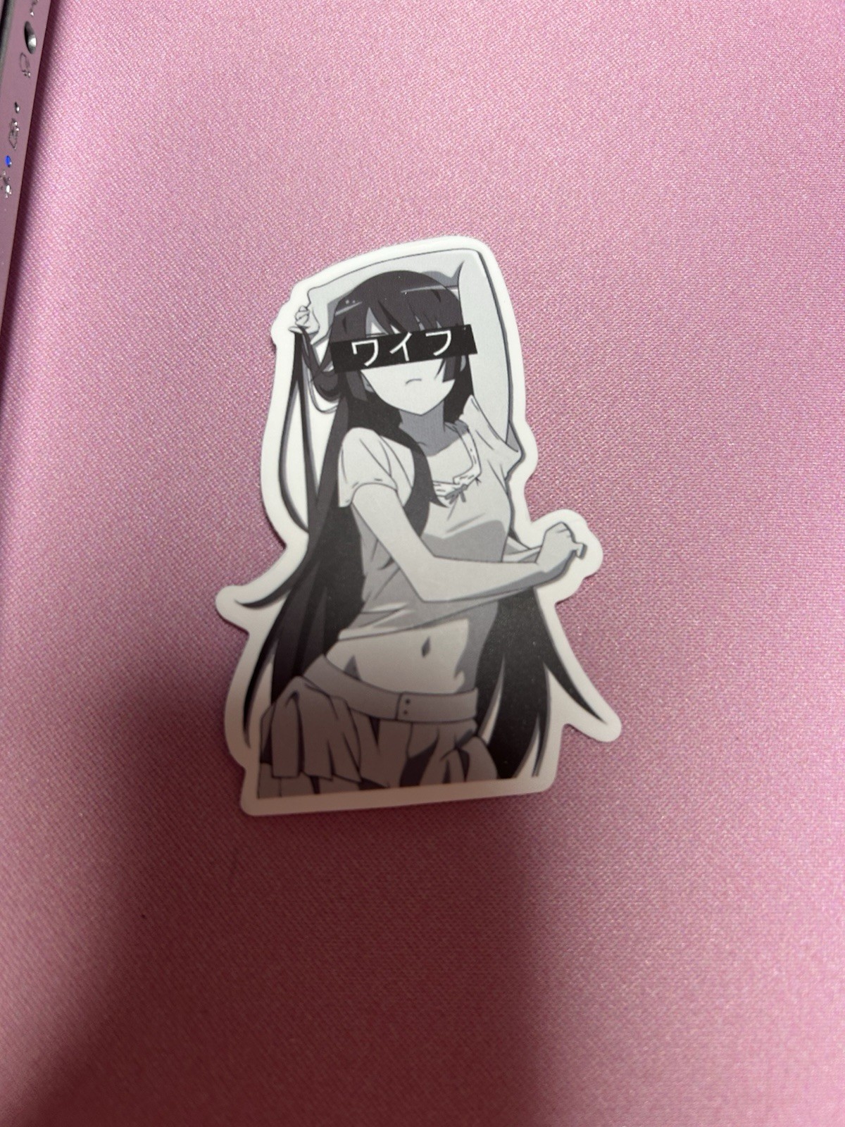 black and white waifu lewd stickers #15