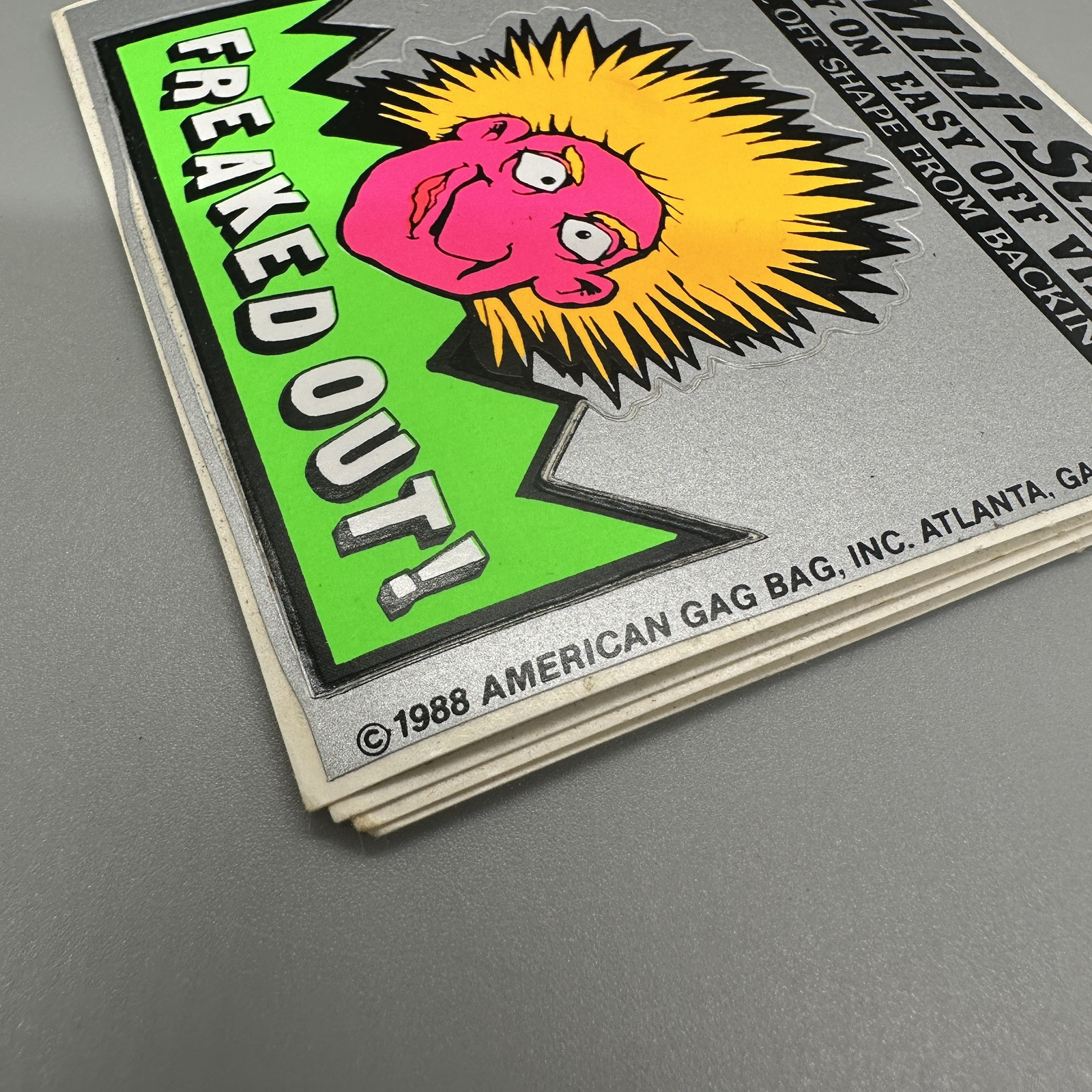 1988 Vintage "Freaked Out!" Black Light Retro Vinyl Sticker Cut-Out