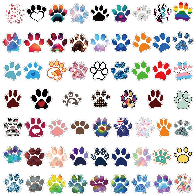 PAW PRINTS Vinyl Stickers~DOG Puppy CAT Kitten PET Animal Print~WATERPROOF Decal