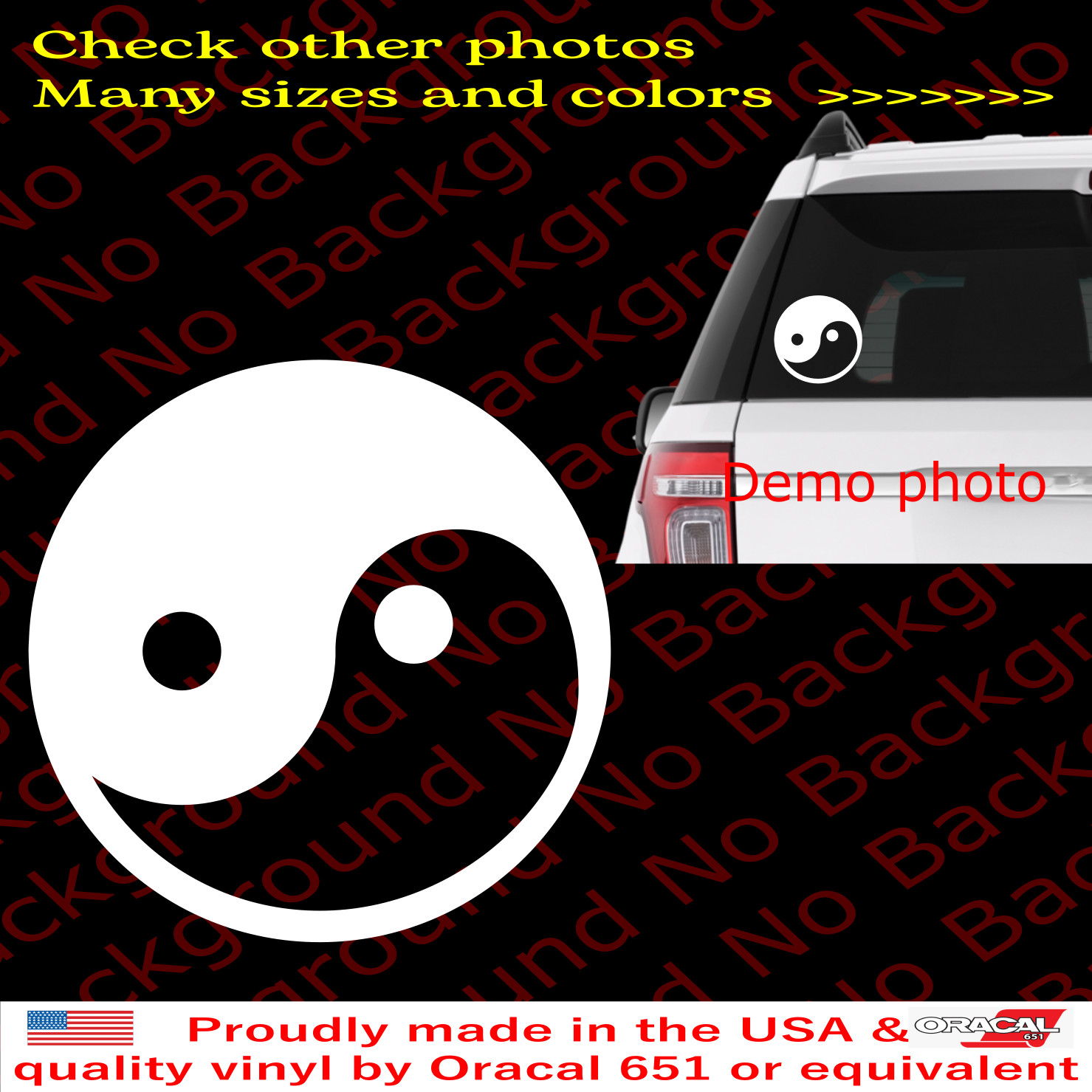 Yin Yang Sticker Vinyl Decal – Taijitu Chinese Symbol Ying Yan Car Window FY146