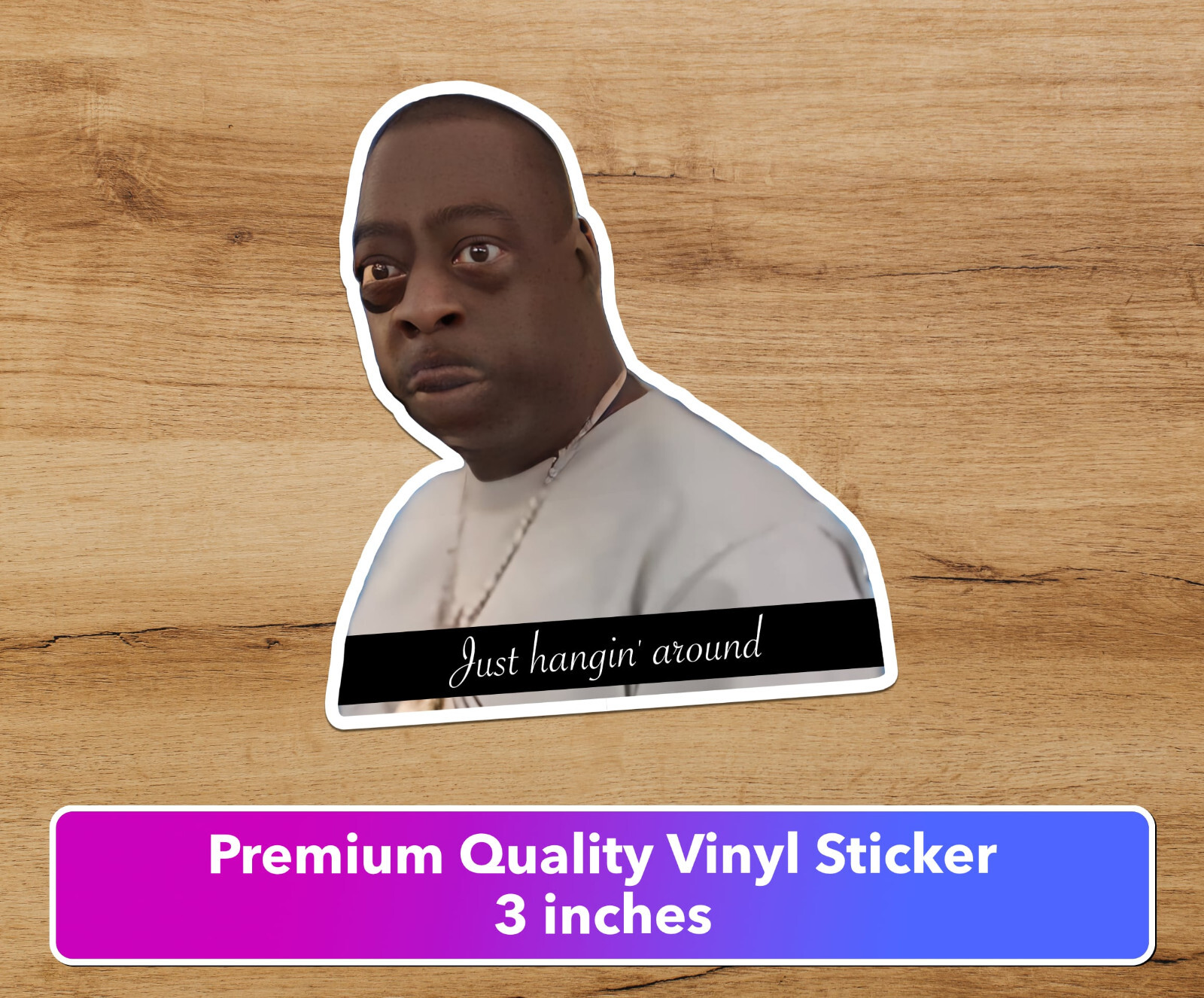 Just hanging Around Funny TikTok Instagram Snap Meme Vinyl Decal Sticker 3in