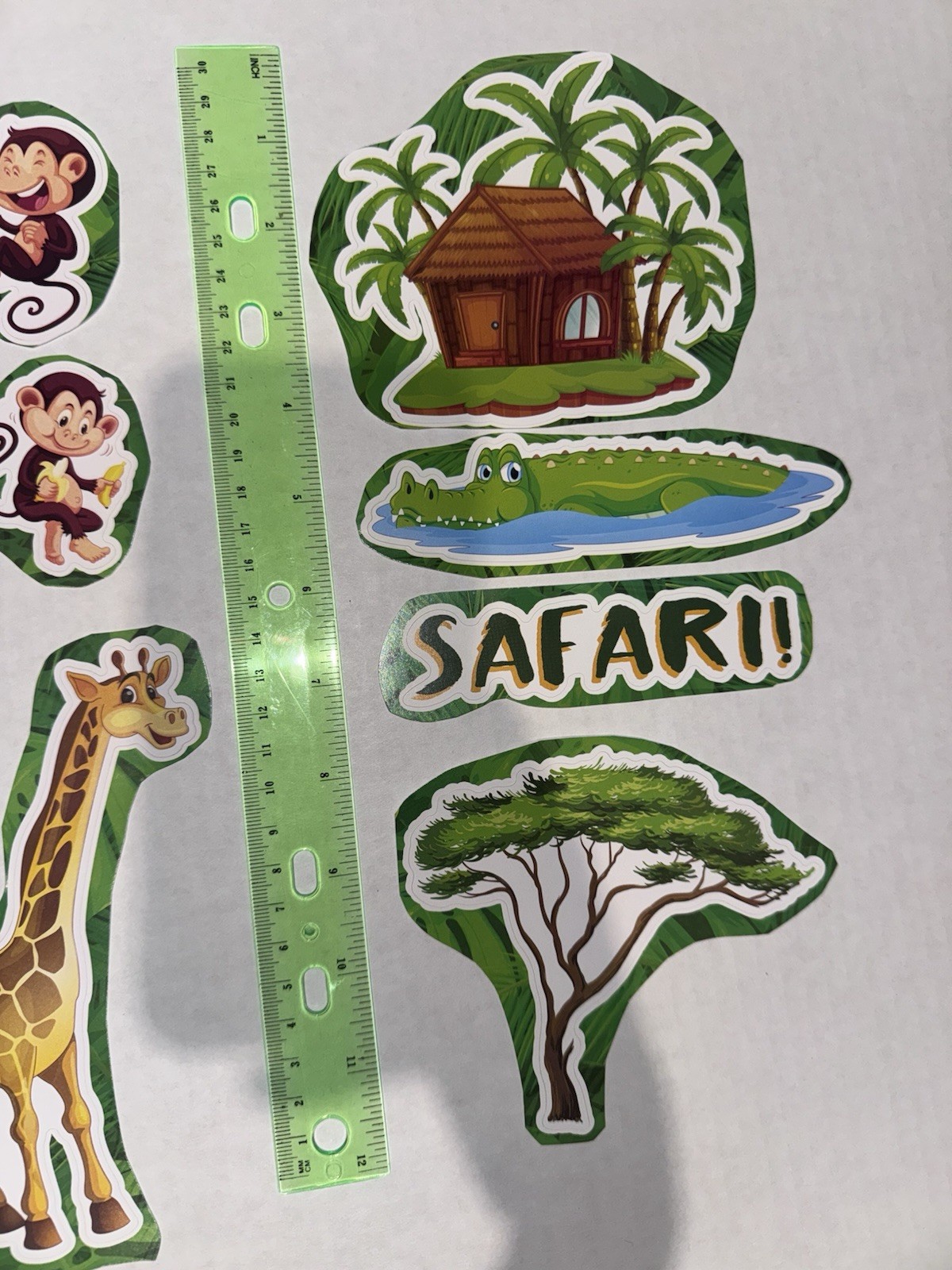 Safari Animals Themed Vinyl Stickers Set Of 19 – Great For Personalizing Walls