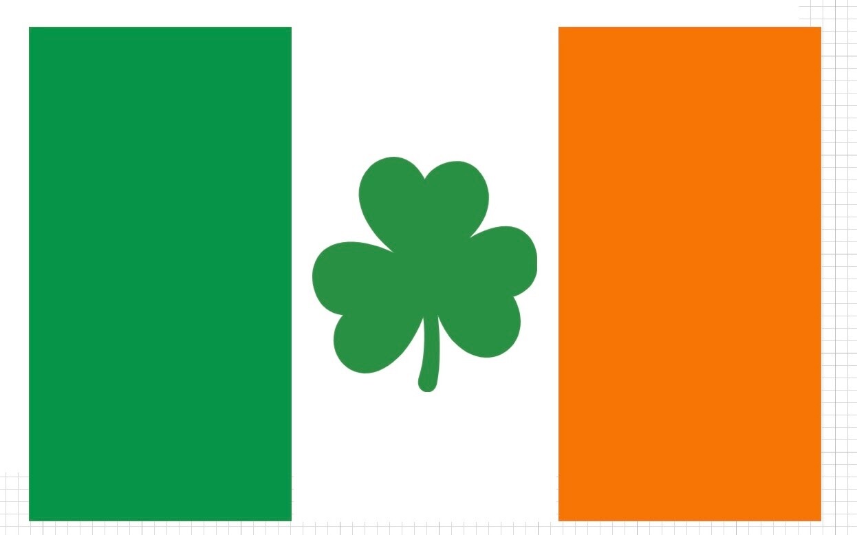 Irish flag orange white green shamrock St Patrick's Day vinyl waterproof sticker