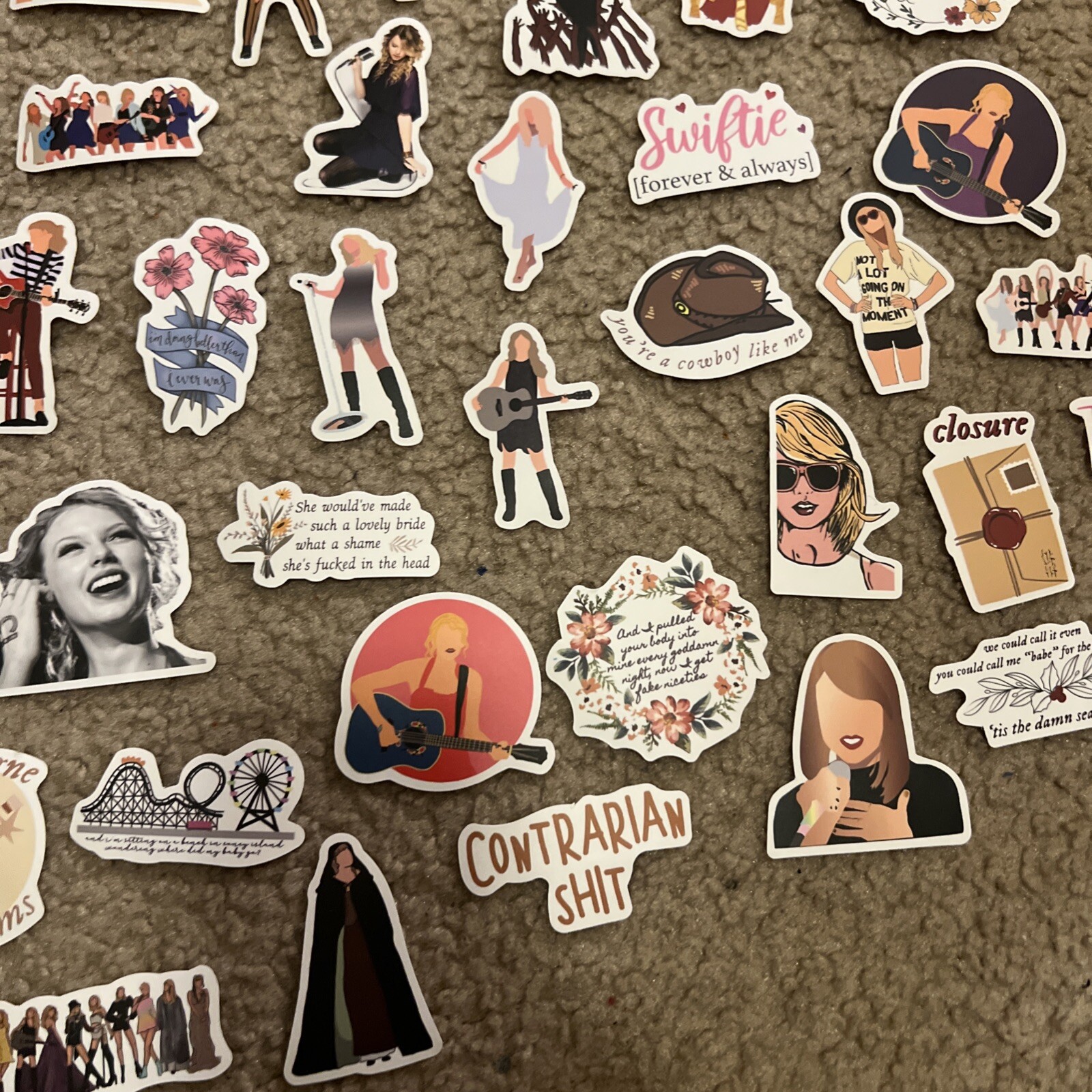 100 Piece Taylor Swift Stickers Laptop Luggage Decals Dope Wall Sticker Lot A