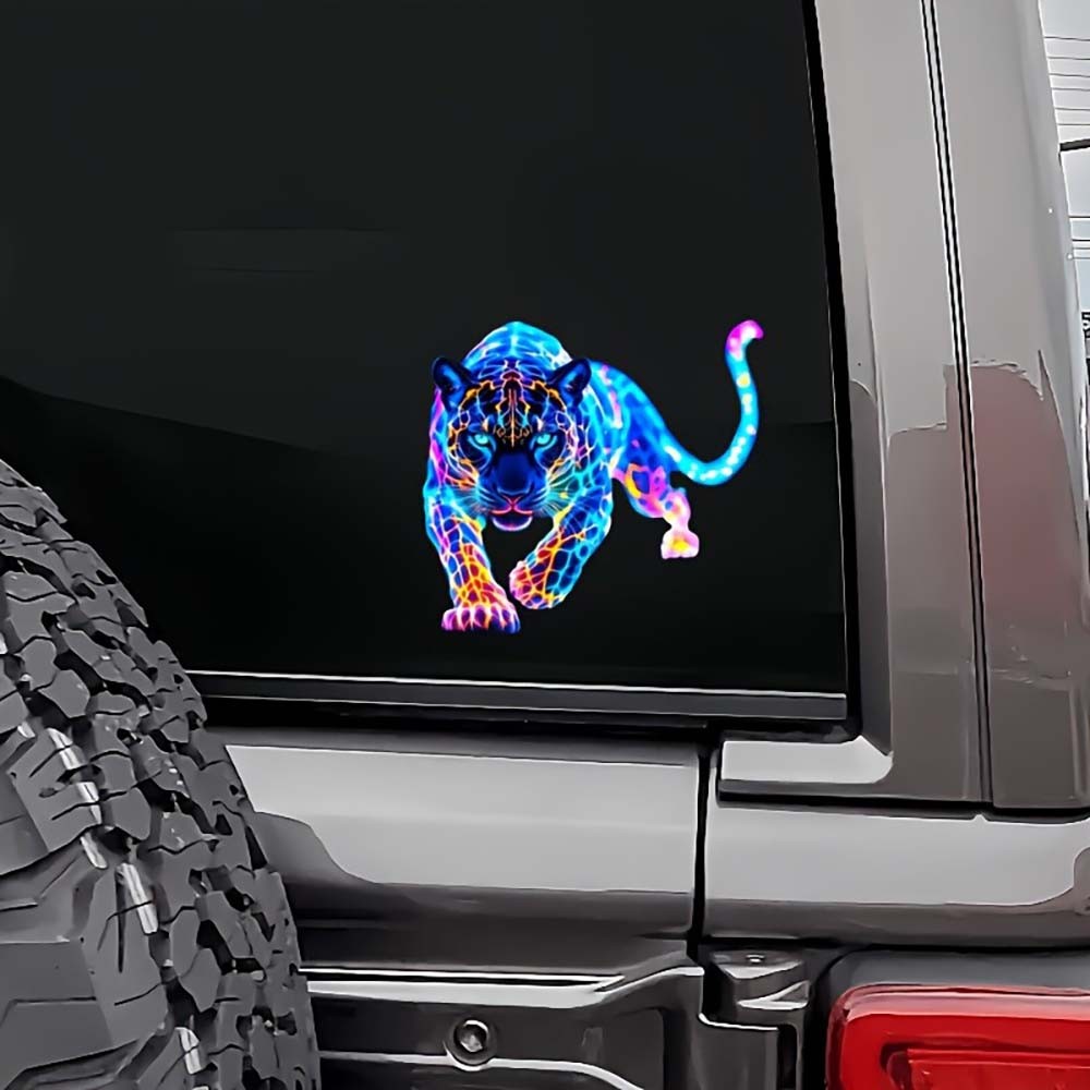 Vibrant Fade-Resistant Easy-To-Apply Vibrant Shining Leopard Print Vinyl Sticker