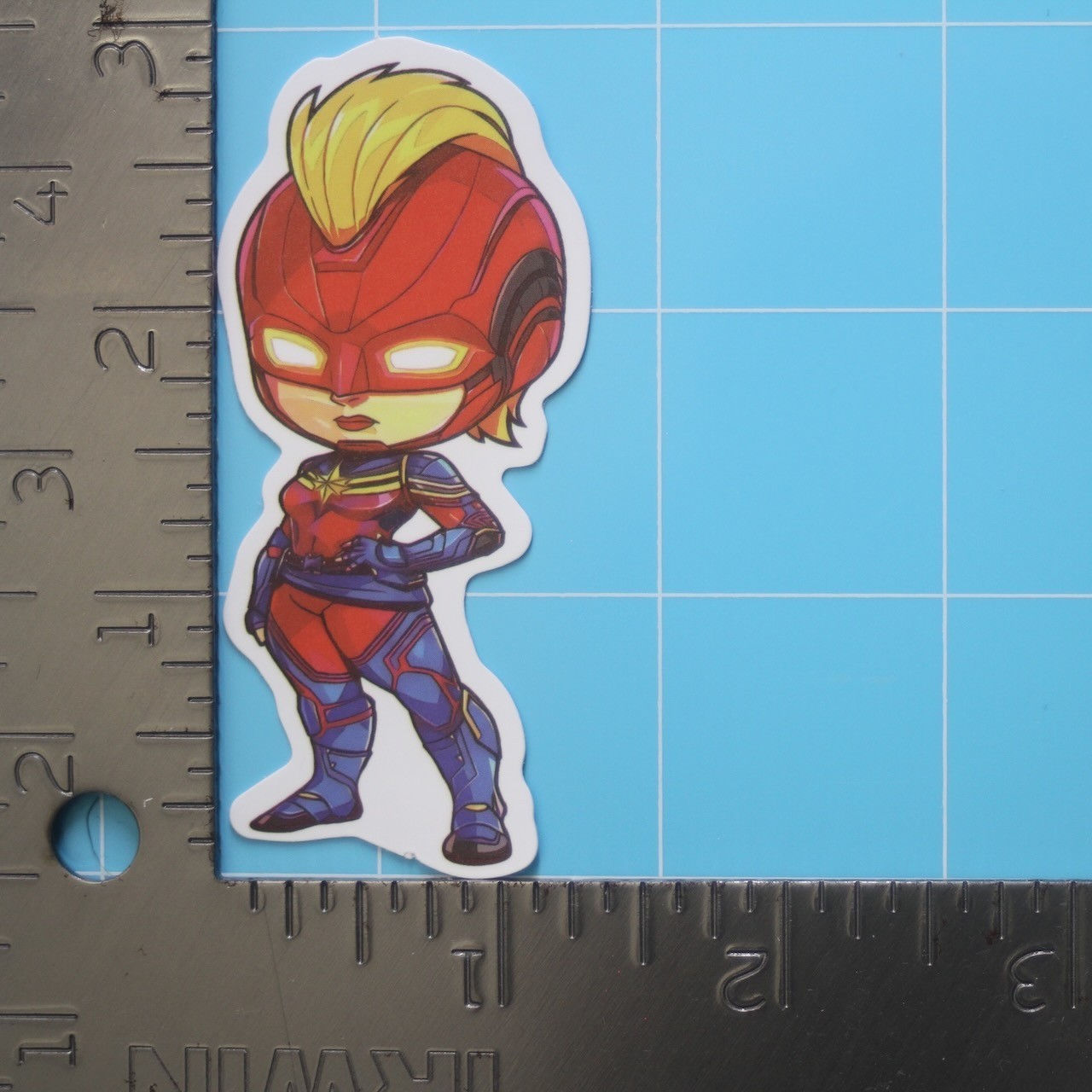 Marvel Universe Sticker (CAPTAIN MARVEL) MCU Superheroes, Gloss PVC Decal