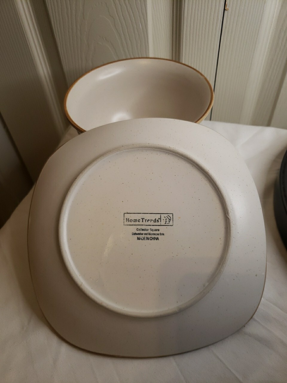 Off White, No Decal, Tan Edge&TrimPattern: Collector Square by Home…