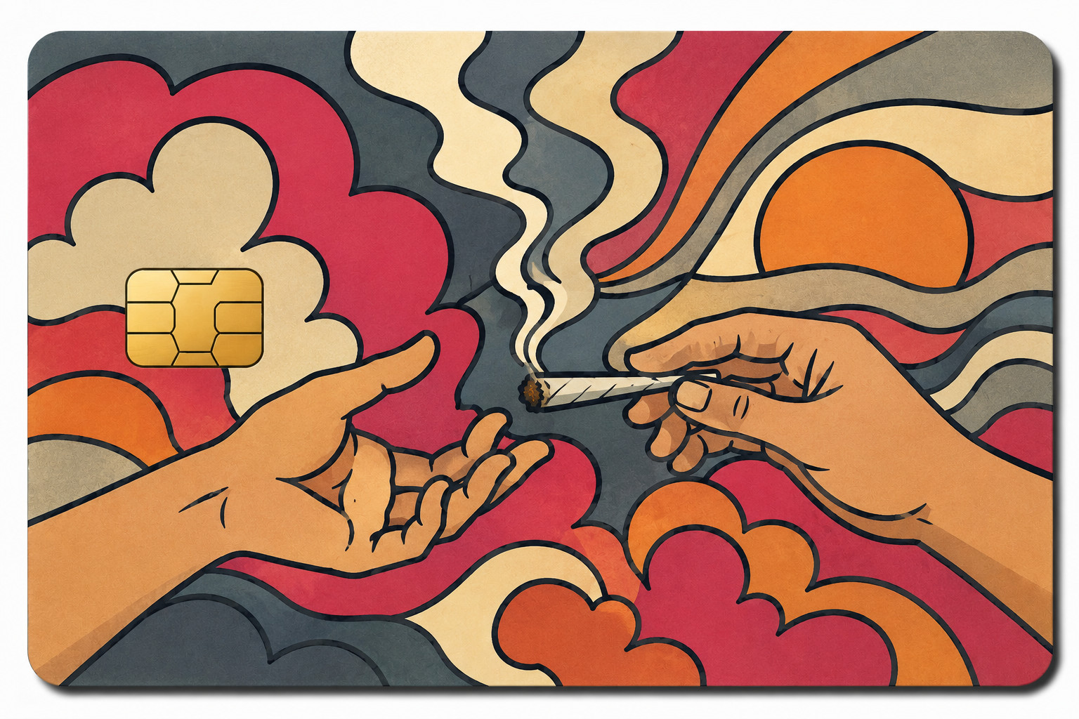 Debit Card Credit Card Skin Cover Sticker Funny Pass Up Smoke Small Chip