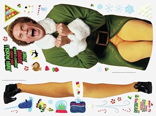 Giant Buddy The Elf Peel and Stick Wall Decals for Kids' Room Decor, Christmas D