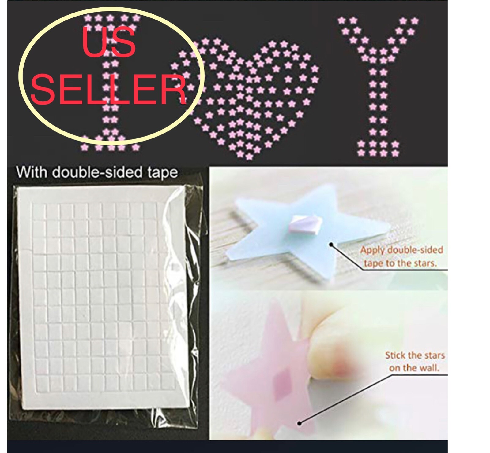 200pcs Glow In The Dark Stars Plastic Stickers Crafts Kids Bedroom FREE 🌙 MOON