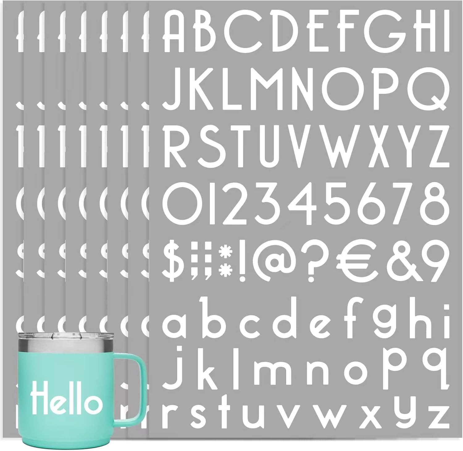 1 Inch Alphanumeric Vinyl Stickers 584 Count White Durable for Mailbox and Signs