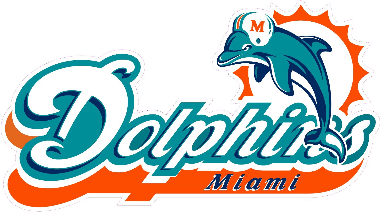 Miami Dolphins Football Vinyl Decal Sticker Car Truck Bumper Tumbler Mug