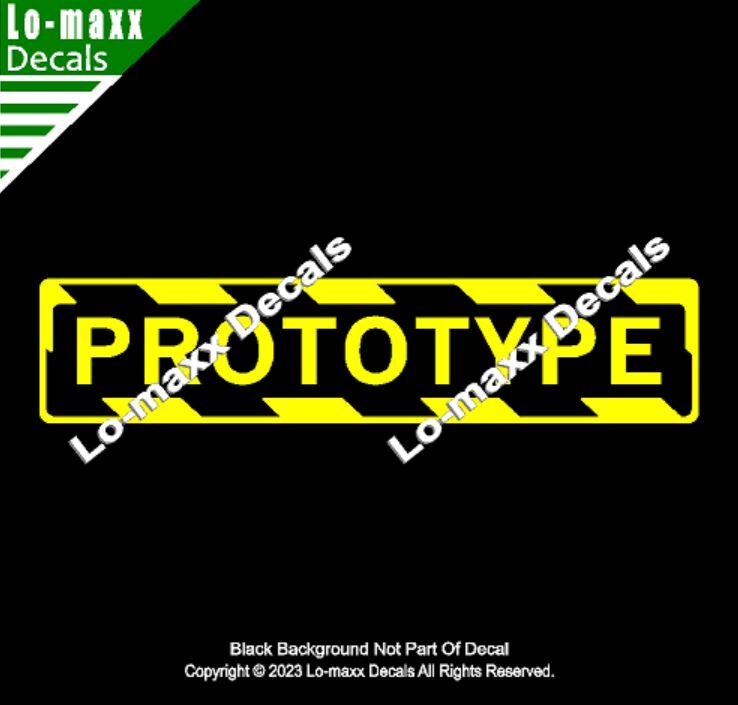 PROTOTYPE Aircraft With Hazard Stripes Aircraft Markings Die Cut Vinyl Decal