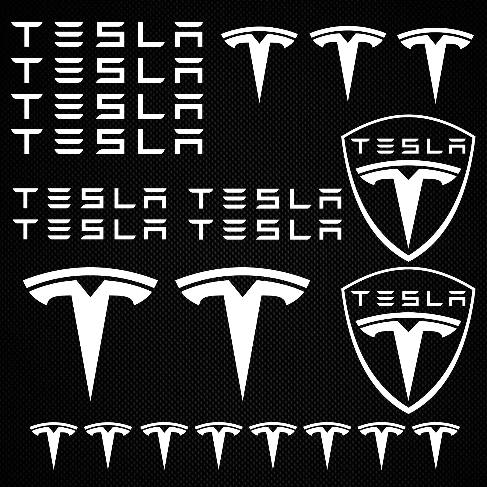 Tesla decals for brake callipers 23 pieces set vinyl hi-temp premium stickers