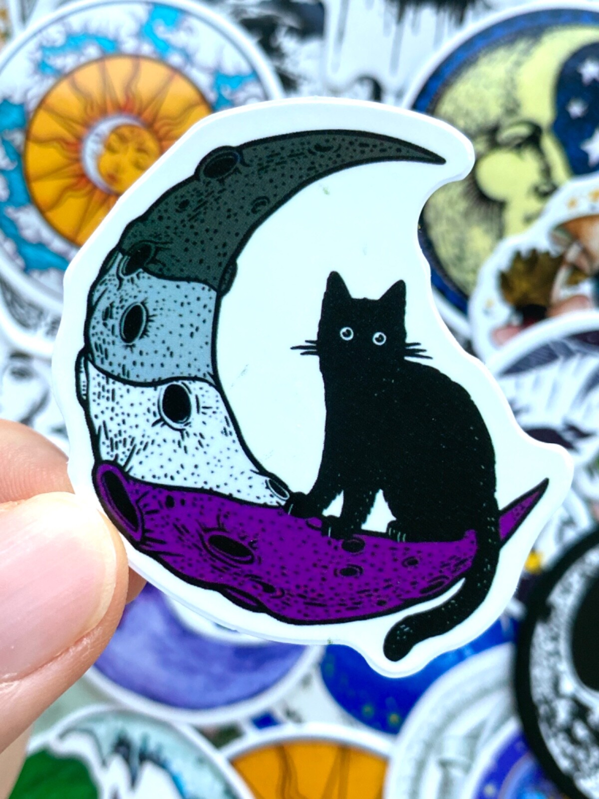 5-50 pcs Gothic Moon Stickers, Astrology Zodiac Stars Tarot Horoscope Decals