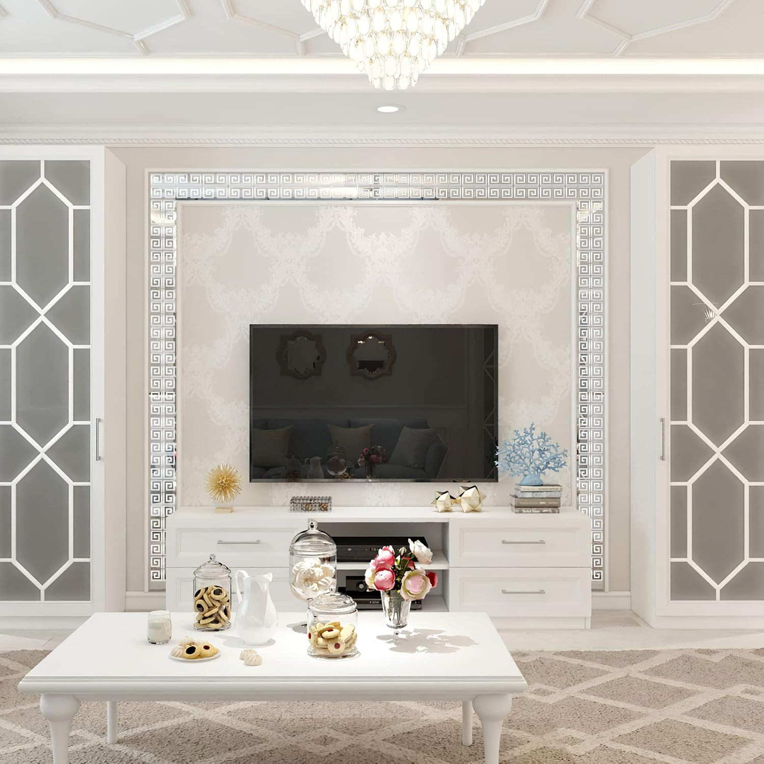 100 Pieces Removable Acrylic Mirror 100pcs Silver Wall Sticker