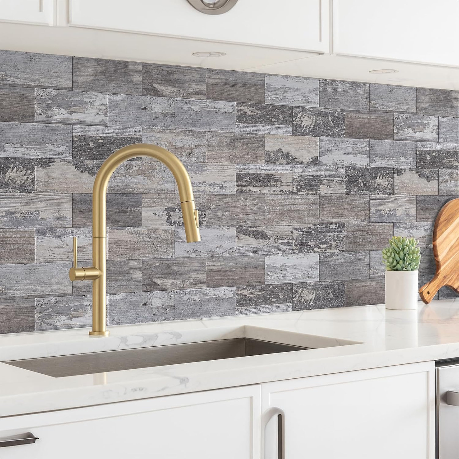 Peel and Stick Backsplash Tile PVC Wall Covering 3 x 6 Inches for Kitchen