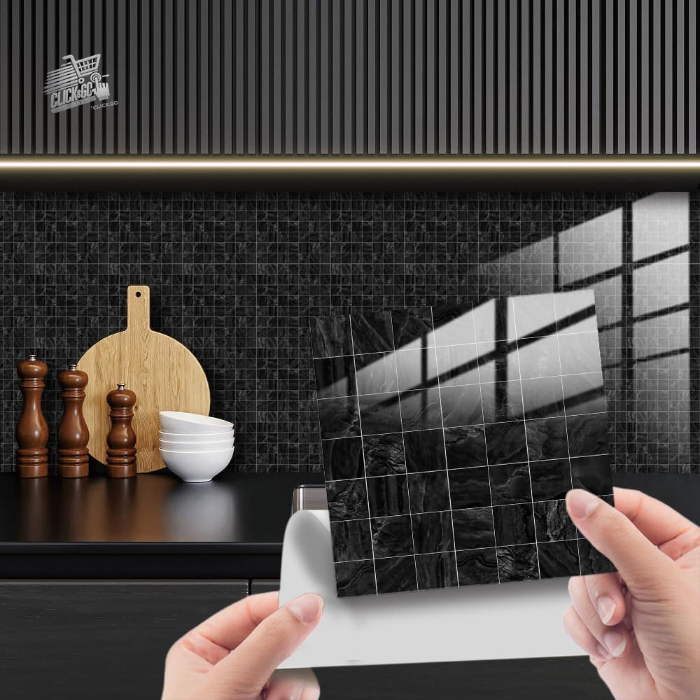 10×10 Kitchen Bathroom PVC Waterproof Wall Cladding Furniture Tile Stickers