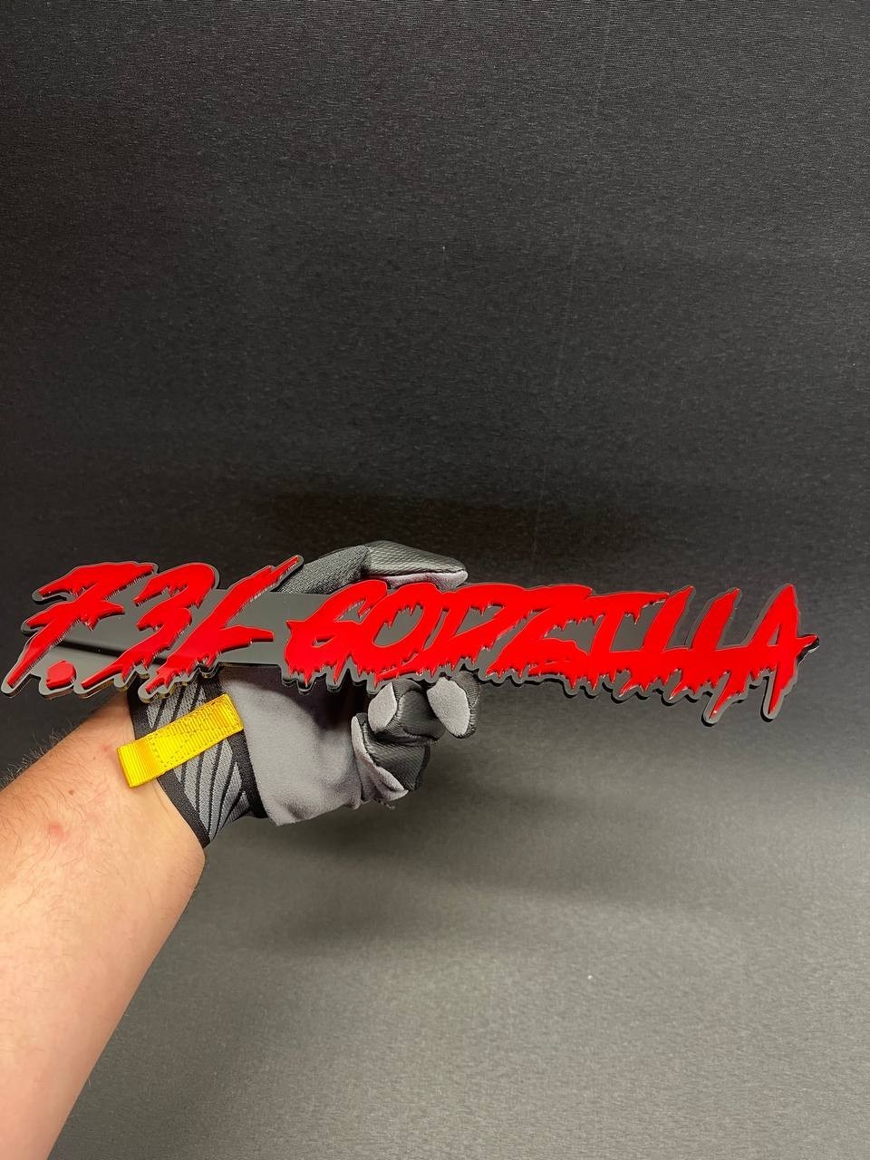 1X 7.3L Drip Godzilla Custom 3D Text Car Badge Fender Emblem Tailgate Toolbox 3D