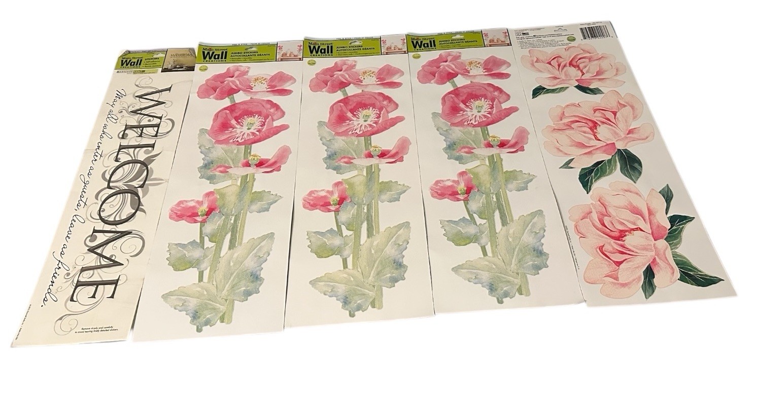 Removable Jumbo Wall Sticker Lot Of 9 – 6.25×18 Inches By Main St Creations