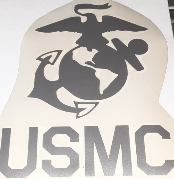 Silver Eagle Earth Anchor Marine Emblem Decal Vinyl Sticker 7.5 x 5.75 inches