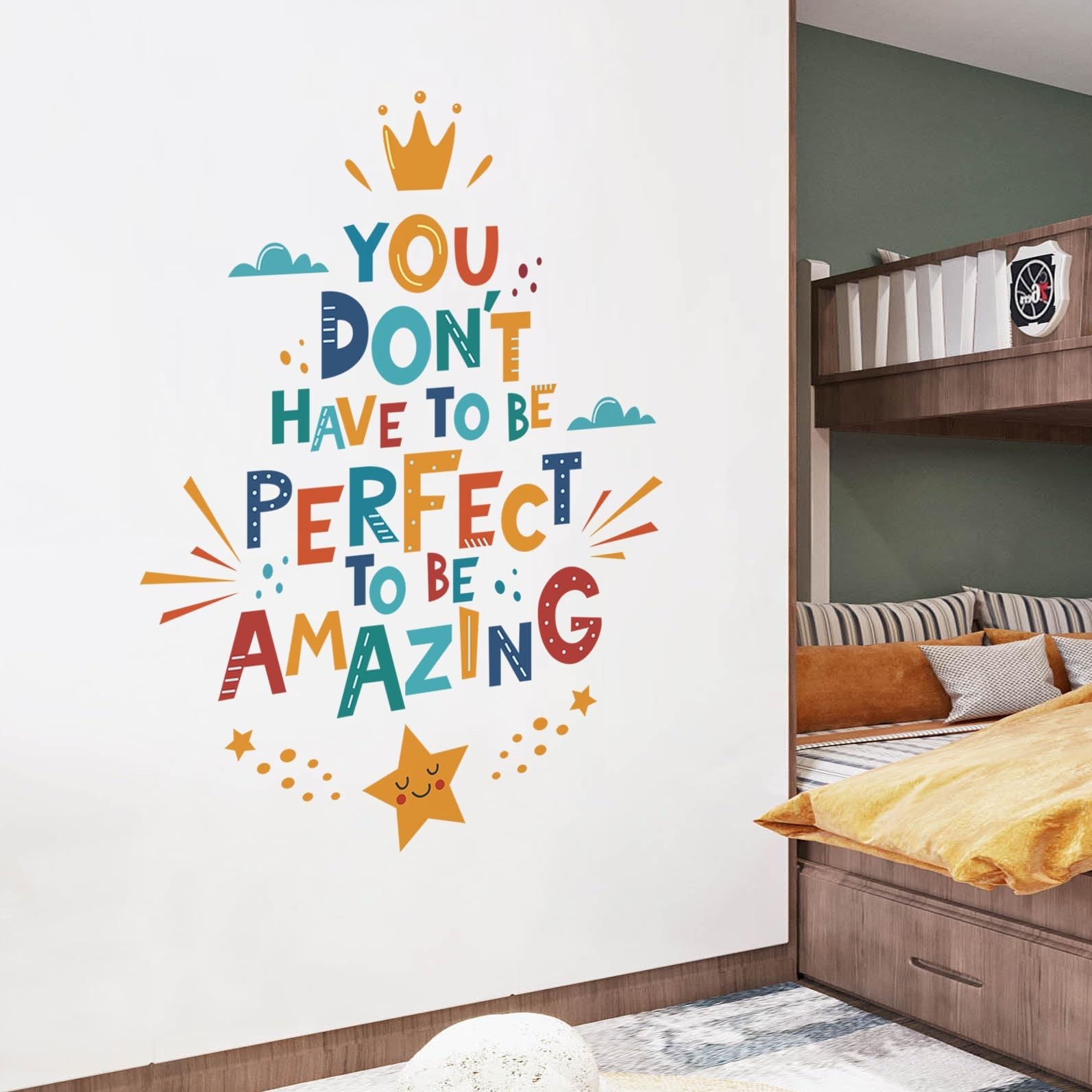 Colorful Inspirational Quote Wall Decals Motivational Positive Phrase Wall St…