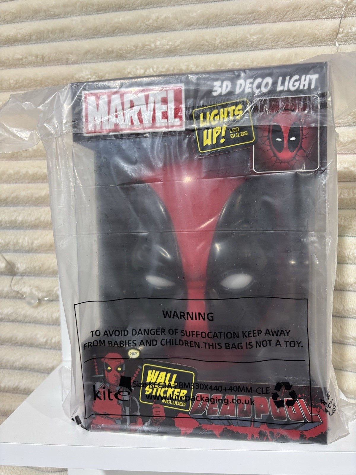 Deadpool 3D Deco Light LED Bulbs And Wall Sticker