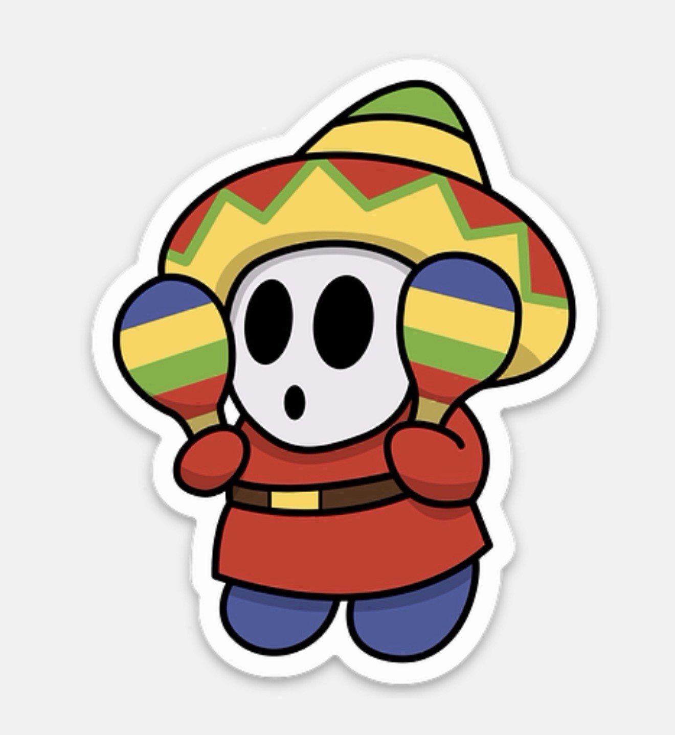 3” Shy Guy Nintendo Mario Sticker Vinyl Decal Matte Finish Dishwasher Safe