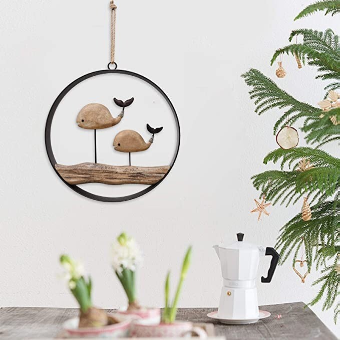 Nautical Wood Wall Decoration Rustic (Whale)