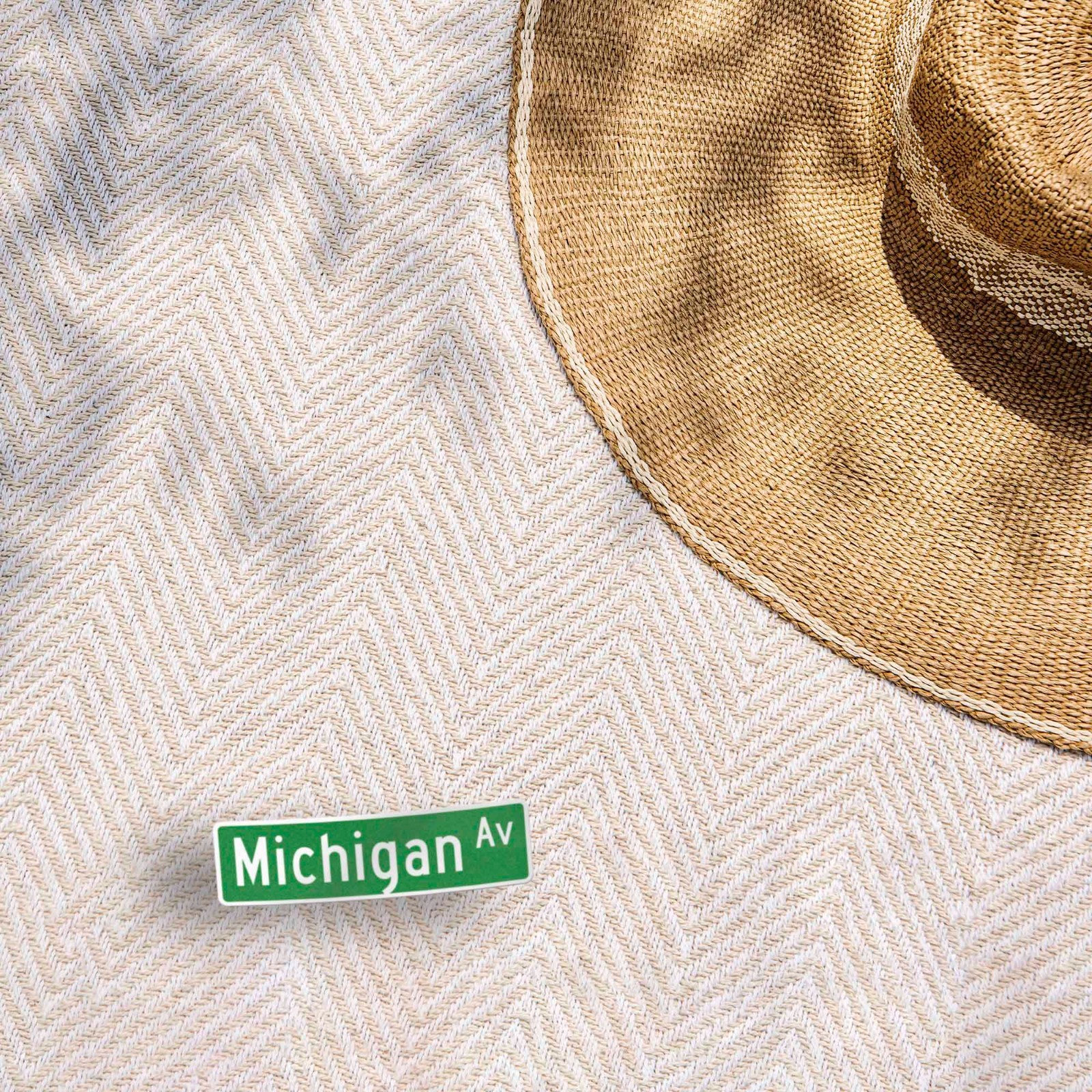 Michigan Avenue Chicago Street Sign Sticker – Magnificent Mile Decals for Laptop
