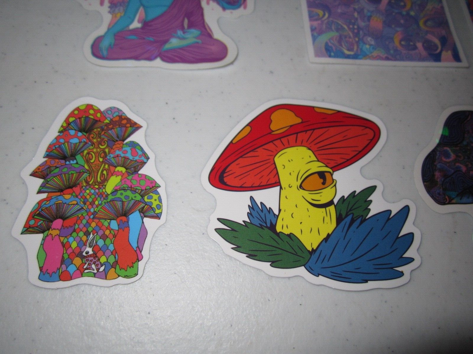 Lot Of 14 The Adventures Of Magic Mushroom Sticker ~ Funny Psychedelic GD Decals
