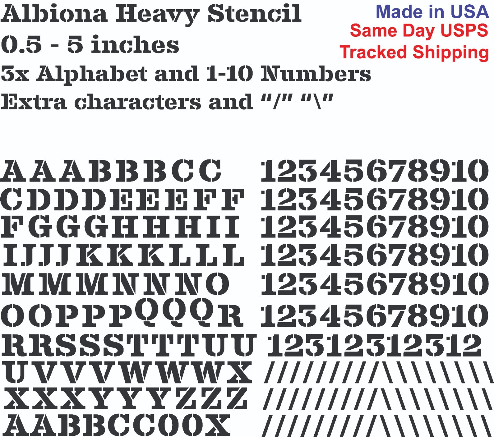 3XAlphabet A-Z & 1-10 Vinyl Stencil Decal Numbers – Mailbox, Shop, Wall, Locker