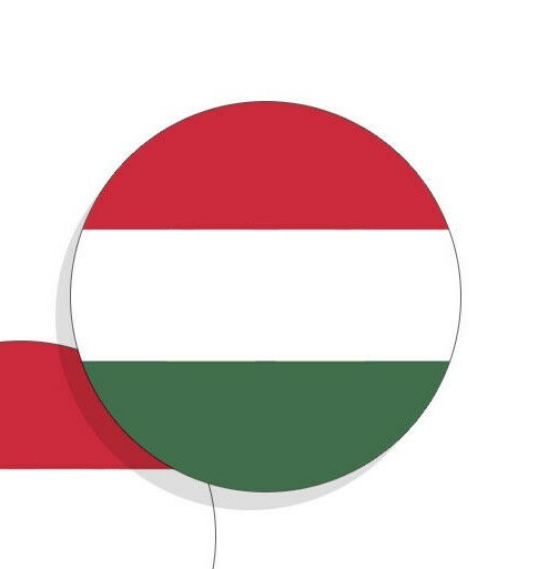 Hungary Flag Stickers Flag Decals Vinyl Round Indoor Outdoor Circles 4 pack