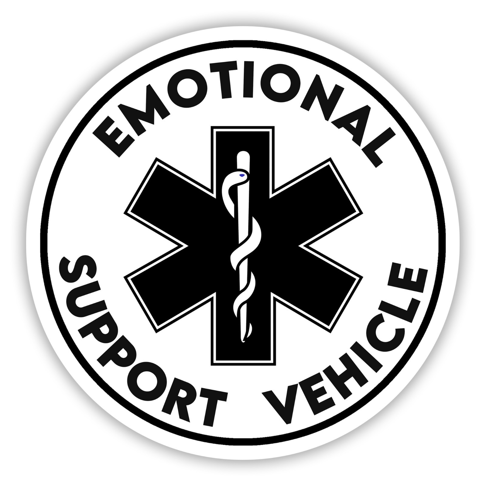 Emotional Support Vehicle Fun Car Sticker Die Cut Waterproof Vinyl Decal